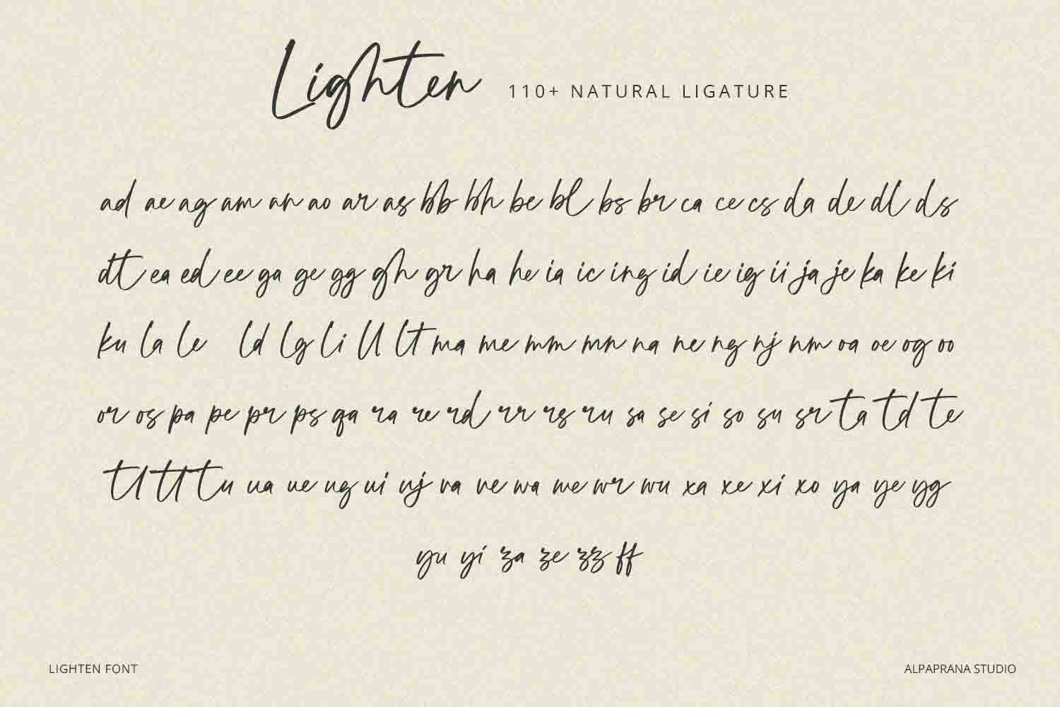 Lighten - Handwritten Script Font - Alpaprana Studio